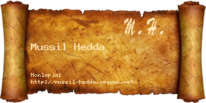Mussil Hedda névjegykártya